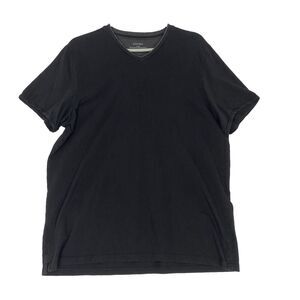 CALVIN KLEIN Graphic 100% Pima Cotton V-Neck Short Sleeve Black T-Shirt Men's XL